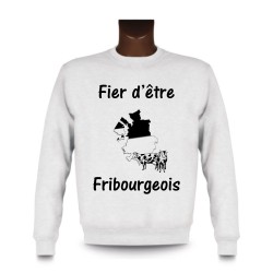 Men's Sweatshirt - Fier d'être Fribourgeois, White