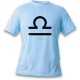 Women's or Men's astrological sign T-shirt - Libra, Blizzard Blue