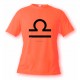 Women's or Men's astrological sign T-shirt - Libra, Safety Orange