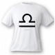 Women's or Men's astrological sign T-shirt - Libra, White