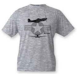 Bambini T-shirt - P-51 Mustang, Ash Heater