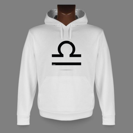 Sweat bianco a cappuccio - Segno Zodiacale - Libra