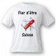 Herren T-Shirt - Fier d'être Suisse - Schweizer Armee Sackmesser, White