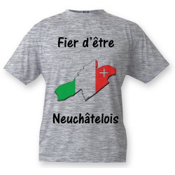 T-Shirt - Fier d'être Neuchâtelois- für Herren, Ash Heater
