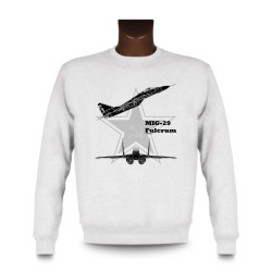 Frauen oder Herren Sweatshirt - Kampfflugzeug - MiG-29 Fulcrum, White