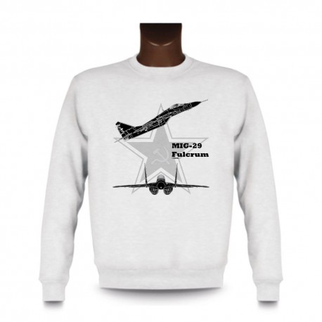 Frauen oder Herren Sweatshirt - Kampfflugzeug - MiG-29 Fulcrum, White