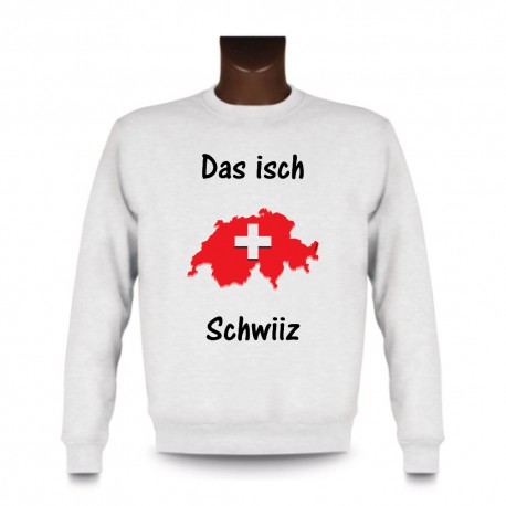 Frauen oder Herren Sweatshirt - Das isch Schwiiz - Map 3D, White