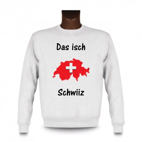 Women's or Men's Sweatshirt - Das isch Schwiiz - Map 3D, White