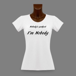 Women's slinky funny T-Shirt - Nobody's perfect