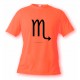 Women's or Men's astrological sign T-shirt - Scorpio, Safety Orange