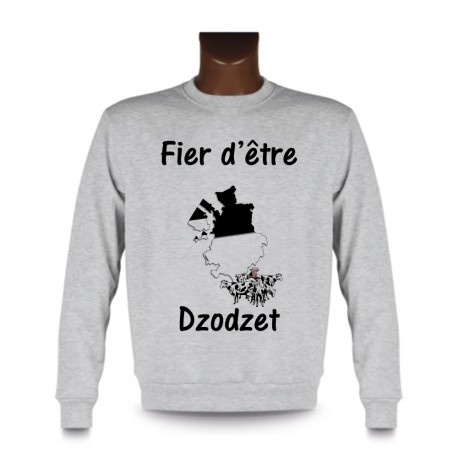 Men's Sweatshirt - Fier d'être Dzodzet, Ash Heater