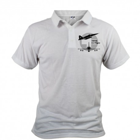 Men's Polo Shirt - Fighter Aircraft - Swiss F-5 Tiger, Front