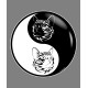 Testa di Gatto tribale ☯ Yin-Yang ☯ Sticker Adesivo umoristico per automobile, notebook o smartphone