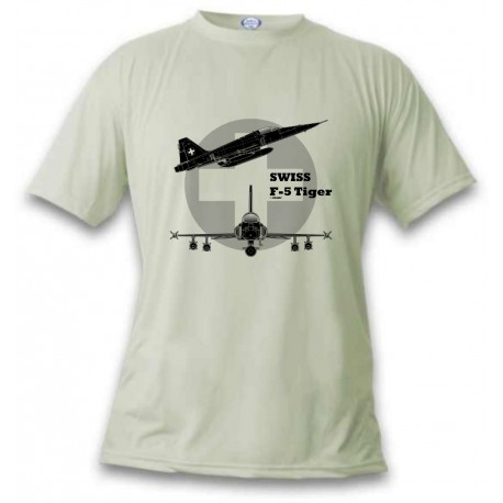 T-Shirt aviation -  Swiss F-5 Tiger - pour femme ou homme, November White