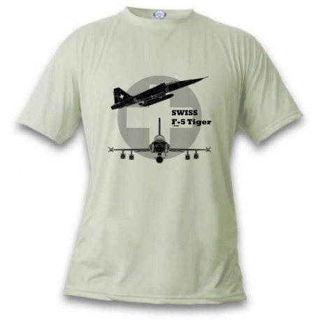 Women's or Men's Fighter Aircraft T-shirt  - Swiss F-5 Tiger, November White