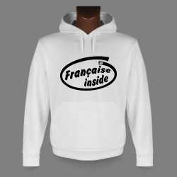 Women's Hooded Funny Sweat - Française inside