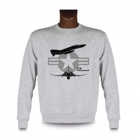 Men's fashion Sweatshirt - Fighter Aircraft - F-4E Phantom II, Ash Heater
