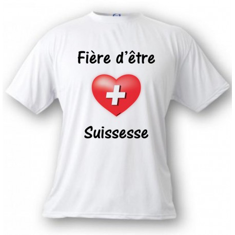 T-Shirt dame - Fière d'être Suissesse, White