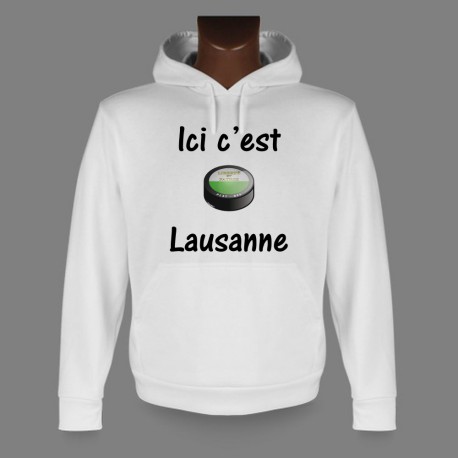 Kapuzen-Sweatshirt - Eishockey Puck - Ici c'est Lausanne