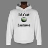 Sweat bianco a cappuccio - Ice Hockey - Ici c'est Lausanne