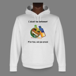 Hooded Funny Sweat - Alien smiley - L'alcool tue lentement