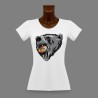 Donna slim T-shirt - Orso e puck di hockey bernese