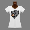 Frauen Slim T-shirt - Berner Bär und Eishockey Puck