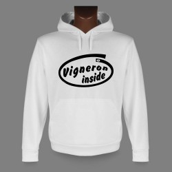 Sweat bianco a cappuccio - Vigneron inside