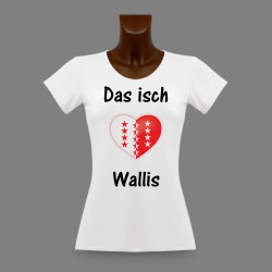 Frauen Slim T-shirt -  Das isch Wallis