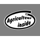 Sticker humoristique - Agriculteur inside - pour voiture