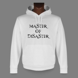 Sweatshirt blanc à capuche - citation humoristique - Master of Disaster