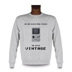 Uomo Funny Sweatshirt - Vintage Gameboy, Ash Heater