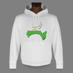 Sweat bianco a cappuccio - Vaud 3D confini