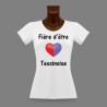 T-Shirt slim moulant pour femme - Fière d'être Tessinoise - coeur Tessinois