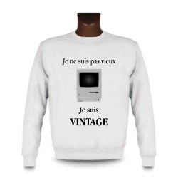 Herren Funny Sweatshirt - Vintage Macintosh, White