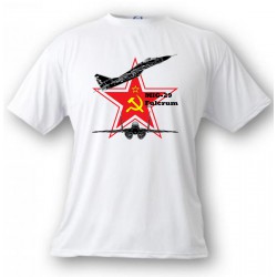 T-shirt avion de combat - MiG-29 Fulcrum - version couleur, White