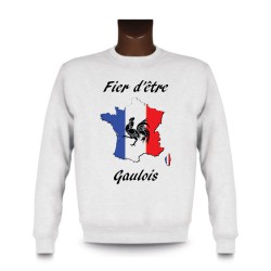 Uomo Sweatshirt - Fier d'être Gaulois - gallo gallico, White