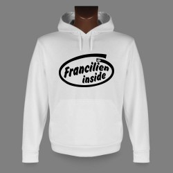 Sweatshirt blanc à capuche - Francilien inside