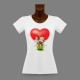 T-shirt slim dame - Vachette amoureuse