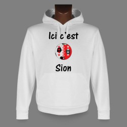 Hooded Funny soccer Sweat - Ici c'est Sion