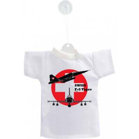 Mini T-Shirt - Avion de combat - Swiss F-5 Tiger - version couleur - pour votre voiture