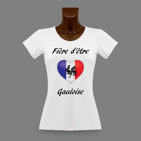 Women's slinky T-Shirt - Fière d'être Gauloise - French Heart and Gallic rooster