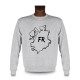 Uomo Sweatshirt -  Fribourg confini pennello e lettere FR, Ash Heater