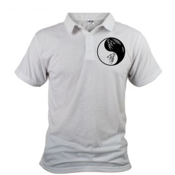 Polo shirt homme - Yin-Yang - Tête de loup Tribal, devant