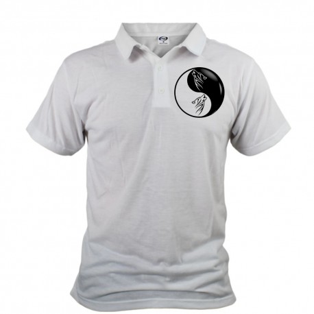 Herren Polo - Tribal Wolf Kopf, Vorne