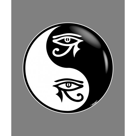 Sticker - Yin-Yang - L'oeil d'Horus tribal - pour voiture, notebook ou smartphone