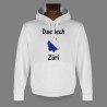 Sweatshirt blanc à capuche - Das isch Züri - pour dame ou monsieur