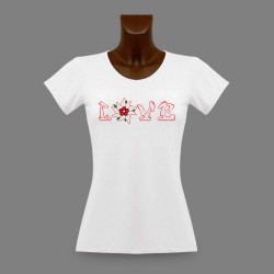 T-shirt slim dame - Love Swiss Edelweiss