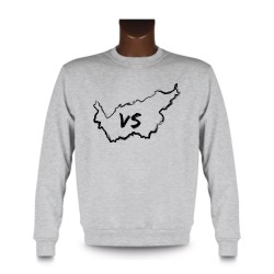 Uomo Sweatshirt -  Vallese confini pennello e lettere VS, Ash Heater