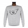 Uomo Sweatshirt -  Vallese confini pennello e lettere VS, Ash Heater